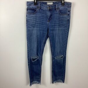 Free People Ripped Crop Jeans Size 30